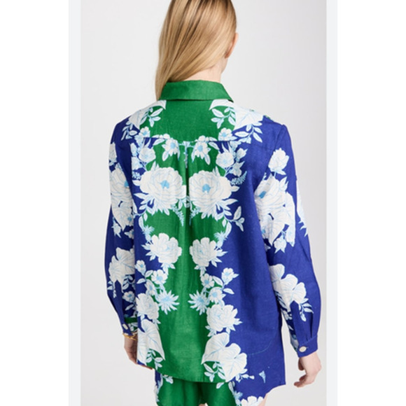 FARM Rio Soft Garden Top Linen Button Up Shirt NWT L - Picture 4 of 12